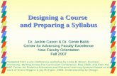 Designing a Course  and Preparing a Syllabus