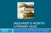 Inquirer’s month literary quiz