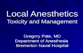 Local Anesthetics Toxicity and Management