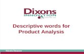 Descriptive words for Product Analysis
