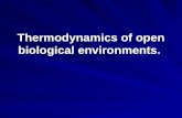 Thermodynamics of open biological environments.