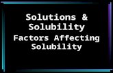 Solutions & Solubility Factors Affecting Solubility