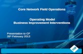 Core Network Field Operations  Operating Model Business Improvement Interventions
