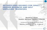 WITHHOLDING REGIMES FOR SMALL / MEDIUM BUSINESS AND SELF EMPLOYED  TAXPAYERS