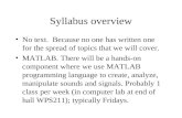 Syllabus overview
