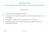 Section 8.6 Amortization and the Cost of Home Ownership