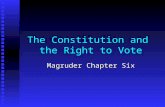 The Constitution and  the Right to Vote