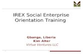 IREX Social Enterprise Orientation Training