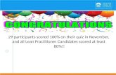 29 participants scored 100% on their quiz in November,