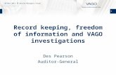Record keeping, freedom of information and VAGO investigations