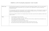 M&MV LLEN Example proposal: User Guide