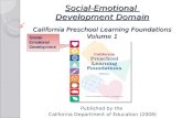 Social-Emotional  Development Domain California Preschool Learning Foundations Volume 1