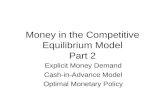 Money in the Competitive Equilibrium Model Part 2