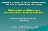 Integration  Central Asia into the  World Economy :  The  Role  of  Infrastructure  and  Energy