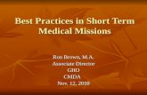 Best Practices in Short Term Medical Missions