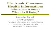 Electronic Consumer Health Information: Where Has It Been? Where Is It Going?