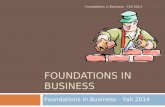 Foundations in Business
