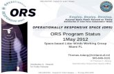 ORS Program Status 1May  2012 Space-based  Lidar  Winds Working Group Miami FL