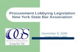 Procurement Lobbying Legislation New York State Bar Association