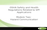 OSHA Safety and Health Regulations Related to SPF Applications Module Two:  Hazard Communication
