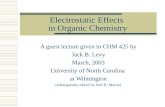 Electrostatic Effects  in Organic Chemistry