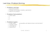 Last time: Problem-Solving