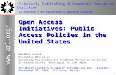 Open Access Initiatives: Public Access Policies in the United States Heather Joseph