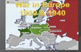 War in Europe 1939 & 1940