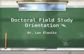 Doctoral Field Study Orientation