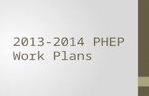 2013-2014 PHEP Work Plans