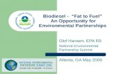 Biodiesel -  “Fat to Fuel”  An Opportunity for Environmental Partnerships