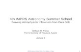 4th IMPRS Astronomy Summer School Drawing Astrophysical Inferences from Data Sets