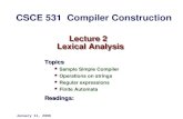 Lecture 2   Lexical Analysis