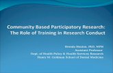 Community Based Participatory Research:  The Role of Training in Research Conduct