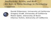 Productivity, Access, and Risk:  the Keys to Biotechnology in Developing Countries