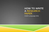 How to Write a  research paper
