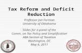 Tax Reform and Deficit Reduction