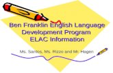 Ben Franklin English Language Development Program  ELAC Information
