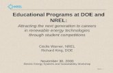 Educational Programs at DOE and NREL:
