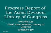 Progress Report of  the Asian Division, Library of Congress
