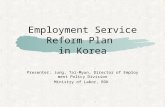 Employment Service Reform Plan  in Korea