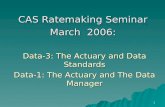 CAS Ratemaking Seminar  March  2006:  Data-3: The Actuary and Data Standards