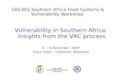 GECAFS Southern Africa Food Systems & Vulnerability Workshop