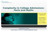 Complexity in College Admissions: Facts and Myths
