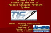 AASHTO TIG Promoting the use of  Precast Concrete Pavement Systems