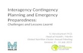 Interagency Contingency Planning and Emergency Preparedness: Challenges and Lessons Learnt