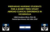 PREPARING NURSING STUDENTS FOR A SHORT-TERM STUDY ABROAD CLINICAL EXPERIENCE IN NICARAGUA