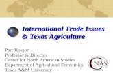 International Trade Issues & Texas Agriculture