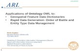 Applications of  Ontology  OWL to: Geospatial Feature Data Dictionaries