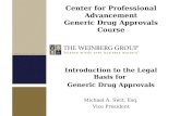 Center for Professional Advancement Generic Drug Approvals Course